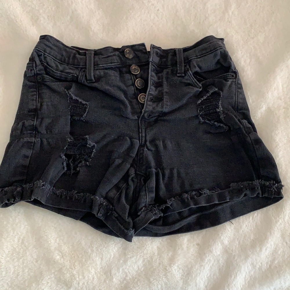 Black Ripped Shorts